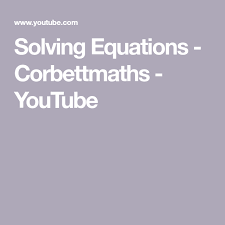 The solution(s) to a quadratic equation can be calculated using the quadratic formula : Solving Equations Corbettmaths Youtube Solving Equations Equations Solving