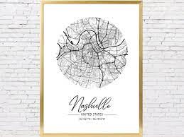 Nashville Map Print Home Printable Wall