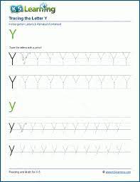 tracing the letter y y k5 learning