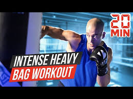 intense 20 minute heavy bag workout