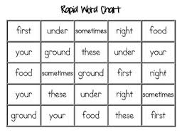 1st Grade Rapid Word Chart For Journeys Lesson 18