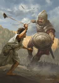 The warrior carried a sword, a spear, and a shield; David And Goliath Joseph Qiu On Artstation At Https Www Artstation Com Artwork A8x38 Bible Illustrations Bible Pictures David Bible