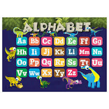 Details About Abc Alphabet Poster Kids Educational Wall Chart Classroom Dinosaurs Theme