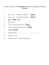 Solve Equations Using Intersect Method