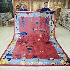 chinese art decor carpet handmade red