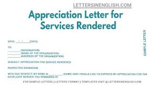 appreciation letter for services
