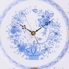 Wall Clock Indian Basket Blue