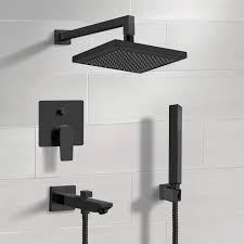 Shop wayfair for all the best matte black shower heads. Remer Tsh41 By Nameek S Tyga Matte Black Tub And Shower Set With 8 Rain Shower Head And Hand Shower Thebathoutlet