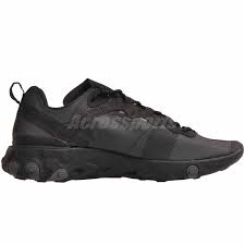 Details About Nike React Element 55 Hk Running Mens Shoes Black Grey Bq6166 008