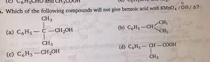 Which of the following compounds will not give benzoic acid with KMnO4/OH^  - lΔ ?