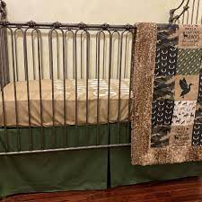 Woodland Crib Bedding Baby Boy Green