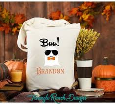 boo personalized halloween tote trick