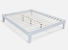 meri queen wooden bed frame white