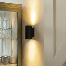 Set Of 2 Modern Wall Lamps Black Round