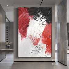 Abstract Wall Art Modern Red Painting