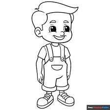 cartoon boy coloring page easy