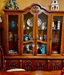 Large Solid Wood 2 Piece China Hutch