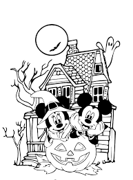 coloring page disney halloween mickey
