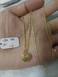 18k saudi gold necklace with pendant