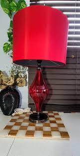 Bouclair Table Lamp Midcentury Red