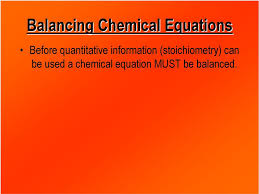 Chemical Equations Stoichiometry