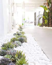 Modern White Stone Landscaping Ideas To