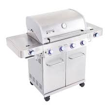 Monument Grills Stainless Steel 4 Burner Propane Gas Grill With Side Sear Burners