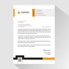 business letterhead with orange and
