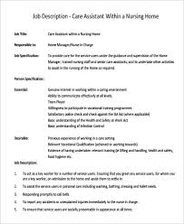 Sample Nursing Assistant Job Description 9 Examples In