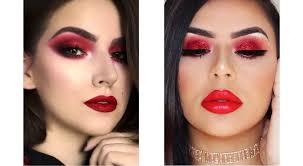 eye makeup for red dress red lips