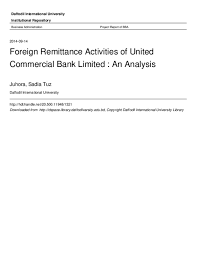 Pdf Foreign Remittance Activities Of United Commercial Bank