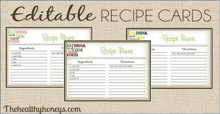 recipe cards printables templates