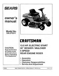 Rodded 5hp briggs riding mower. Craftsman 536 270320 13 5 Hp 30 In Deck Owner S Manual Pdf Download Manualslib