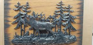 Vintage A Amp F Canada Metal Elk Pine