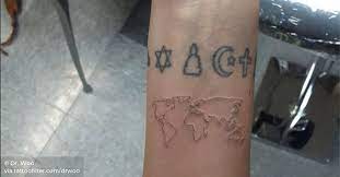 She started on the inside of her wrist with seven symbols — five to represent different major world religions along with a communist symbol and, oddly enough, homer simpson's head. Single Needle World Map Tattoo On Lily Allen