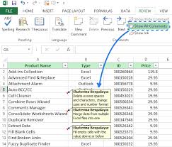 How To Add Comments In Excel Show Hide Comments Insert