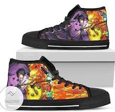 Naruto Sasuke Sneakers High Top Anime High Top Shoes - Tagotee