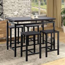 These matching tables and chairs are available in. Enyopro Dining Table Set For 4 People 5 Piece Bar Table Set Vintage Rectangular Counter Height Bar Table With 4 Chairs Breakfast Bistro Set Dining Stool Bar Chairs With Black Metal Legs