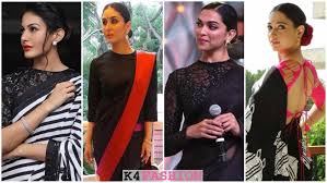 cal wear black sarees with blouse in