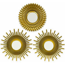 Wall Mirrors Pack Of 3 Gold Mirrors