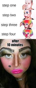 memes clown applying makeup flip