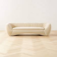 cecil cream velvet modern sofa