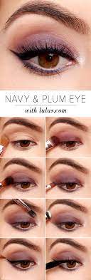navy and plum smokey eyeshadow tutorial