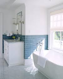 Bathtub Nook With Blue Glass Tiles