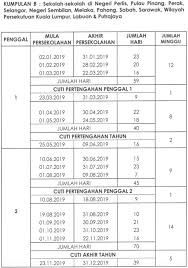 The kerajaan negeri pahang has released the dates of 2019 public holidays happening in selangor malaysia. Malaysia School Holiday 2019 Calendar Kalendar Cuti Sekolah 2019 Malaysia Students