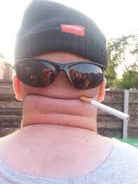 Possibly the most creative use of a hat sunglasses a cigarette and ... via Relatably.com