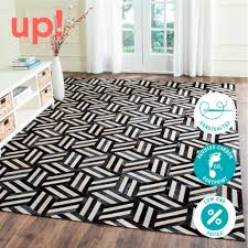 black and white geometric rug upcycle