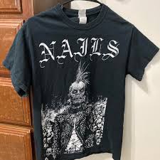 nails band tour shirt black