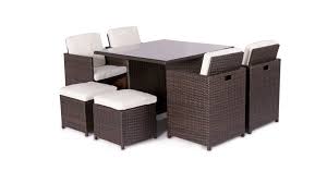 Compact 8 Seater Rattan Cube Dining Set