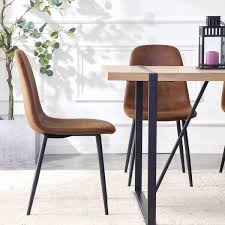 Brown Modern Upholstered Dining Chairs